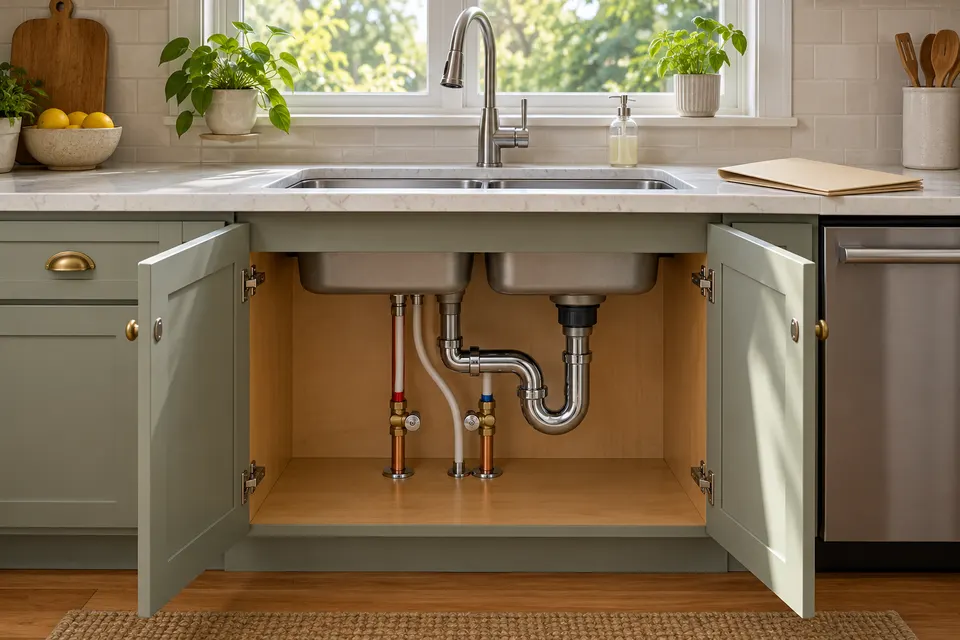 Generated illustration of residential plumbing fixtures in Sacramento.